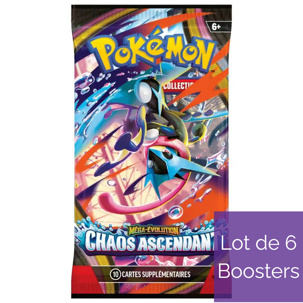 Lot de 6 Boosters Pokémon Chaos Ascendant - ME04 - Français