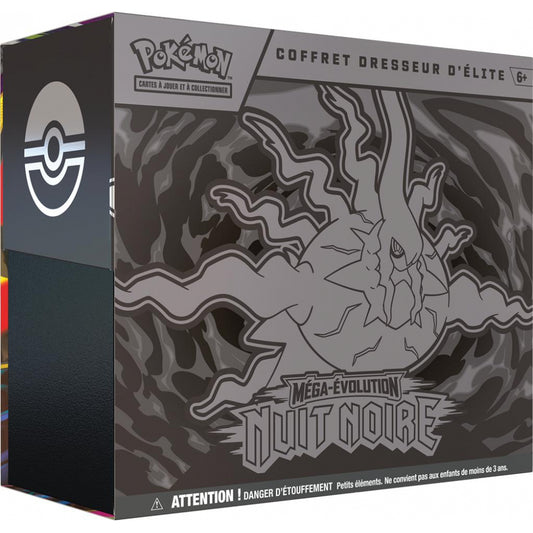 Coffret Dresseur d'Élite Pokémon Nuit Noire ME05 version française — ETB Méga-Darkraï avec 9 boosters et carte promo Zarude