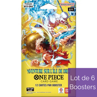 Lot de 6 Boosters One Piece Card Game OP-15 Adventure on Kami's Island - Japonais