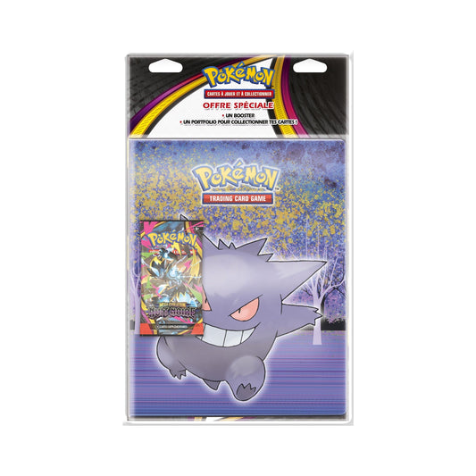 Pack Portfolio + Booster Pokémon Nuit Noire ME05 version française — album officiel 180 cartes et booster Méga-Évolution
