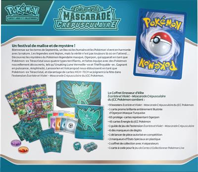 Coffret Dresseur d'Élite Pokémon Écarlate et Violet EV06 - Mascarade Crépusculaire - ETB Ogerpon - Français