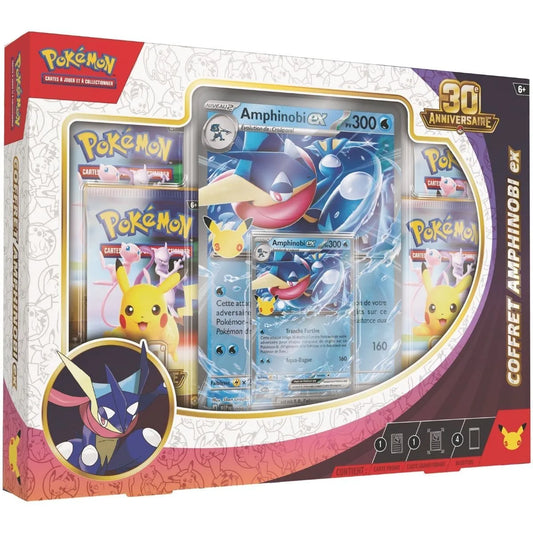 Coffret Pokémon 30e Anniversaire ME05.5 - Amphinobi-ex - 4 Boosters + Cartes Promo - Français