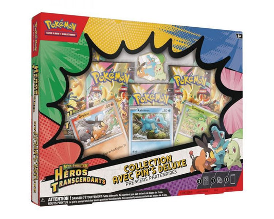 Coffret Collection Pin's Deluxe Pokémon Héros Transcendants ME2.5 - 5 Boosters + 3 Cartes Promo + Pin's - Français