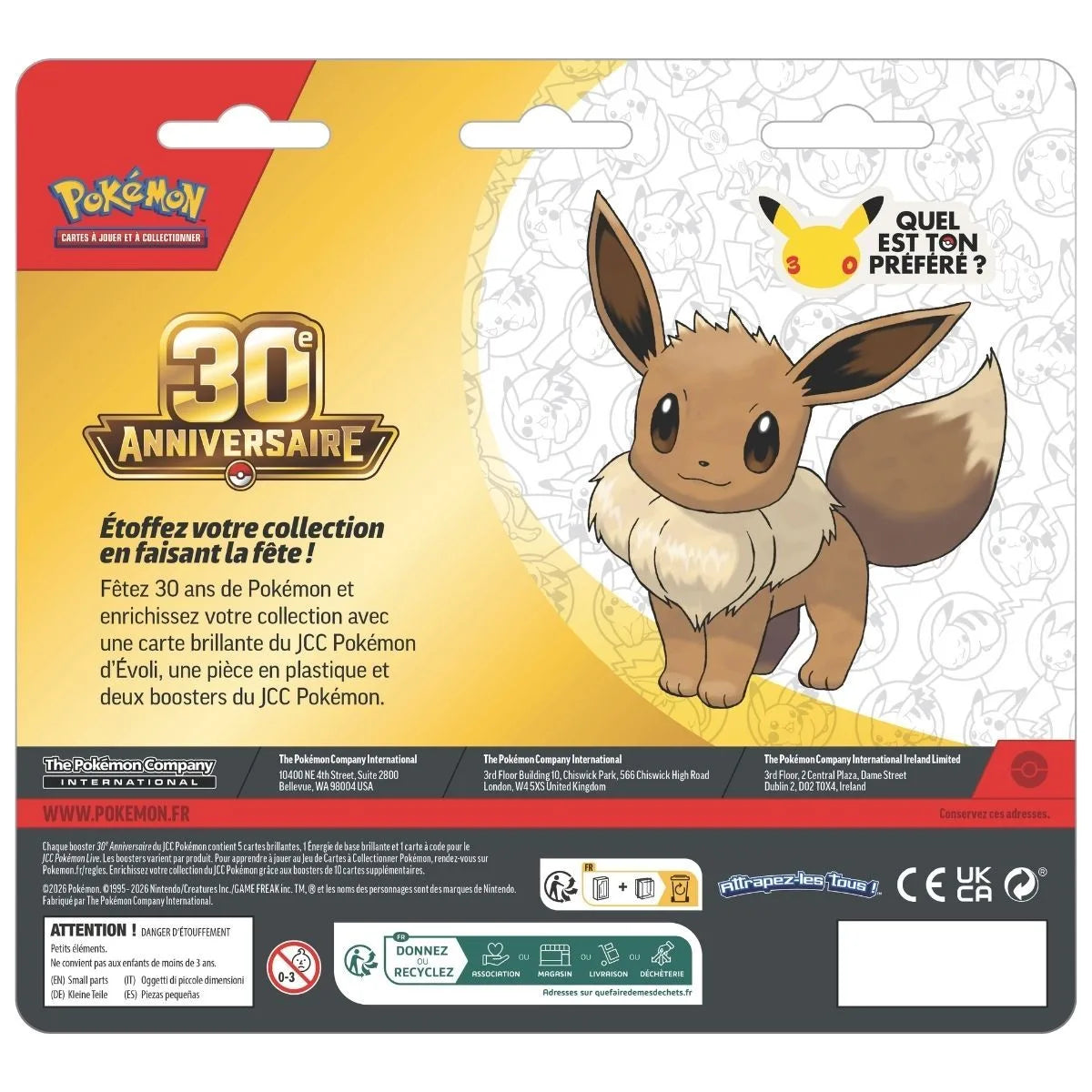 Duopack Pokémon 30e Anniversaire ME05.5 - Évoli - 2 Boosters + Carte Promo + Pièce - Français