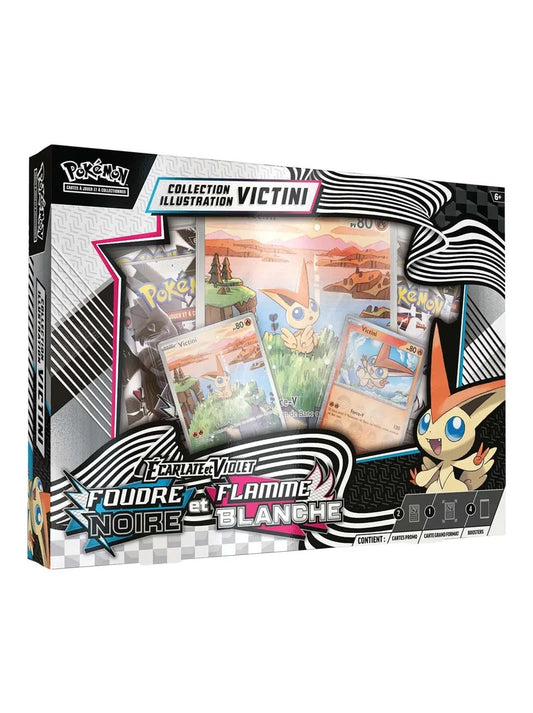 Coffret Collection Illustration Pokémon EV10.5 - Victini - 4 Boosters Foudre Noire et Flamme Blanche - Français