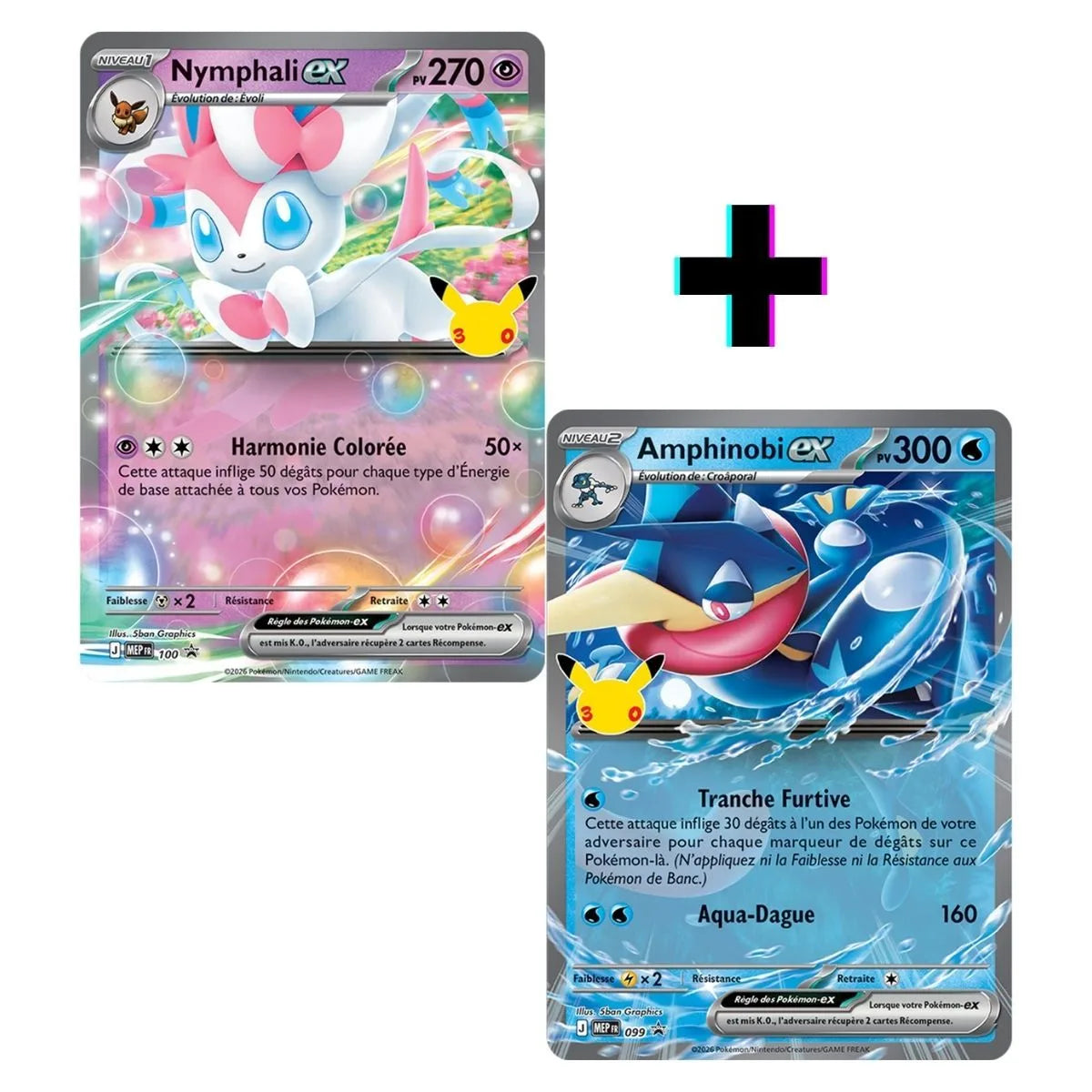 Pokébox Pokémon 30e Anniversaire ME05.5 - Nymphali-ex / Amphinobi-ex - Modèle Aléatoire - 4 Boosters - Français