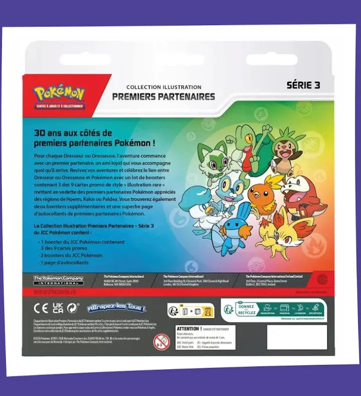 Coffret Pokémon Premiers Partenaires Série 3 - 3 Cartes Promo Illustration Rare - Français
