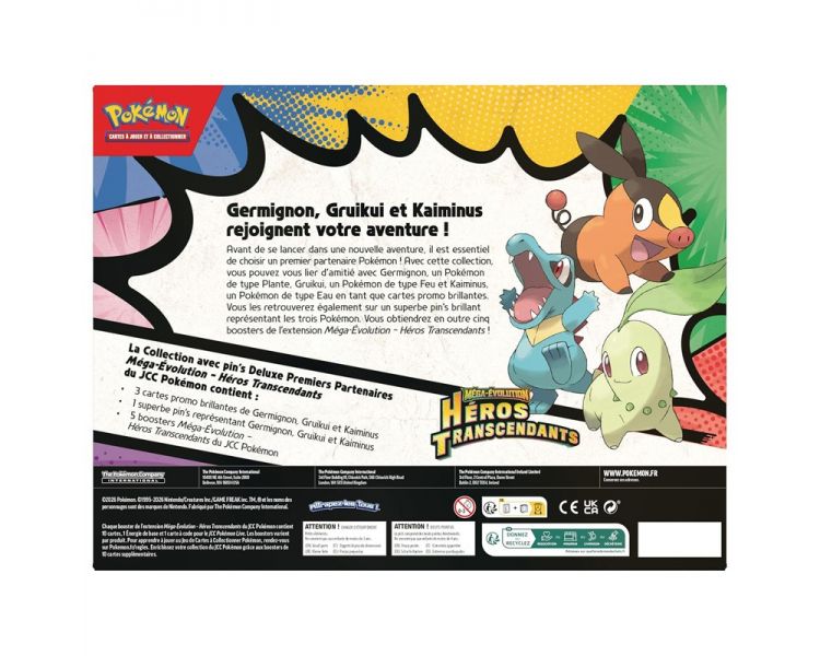 Coffret Collection Pin's Deluxe Pokémon Héros Transcendants ME2.5 - 5 Boosters + 3 Cartes Promo + Pin's - Français