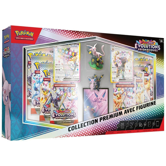 Coffret Collection Premium avec Figurine Pokémon EV8.5 Évolutions Prismatiques - Mentali et Noctali - Français
