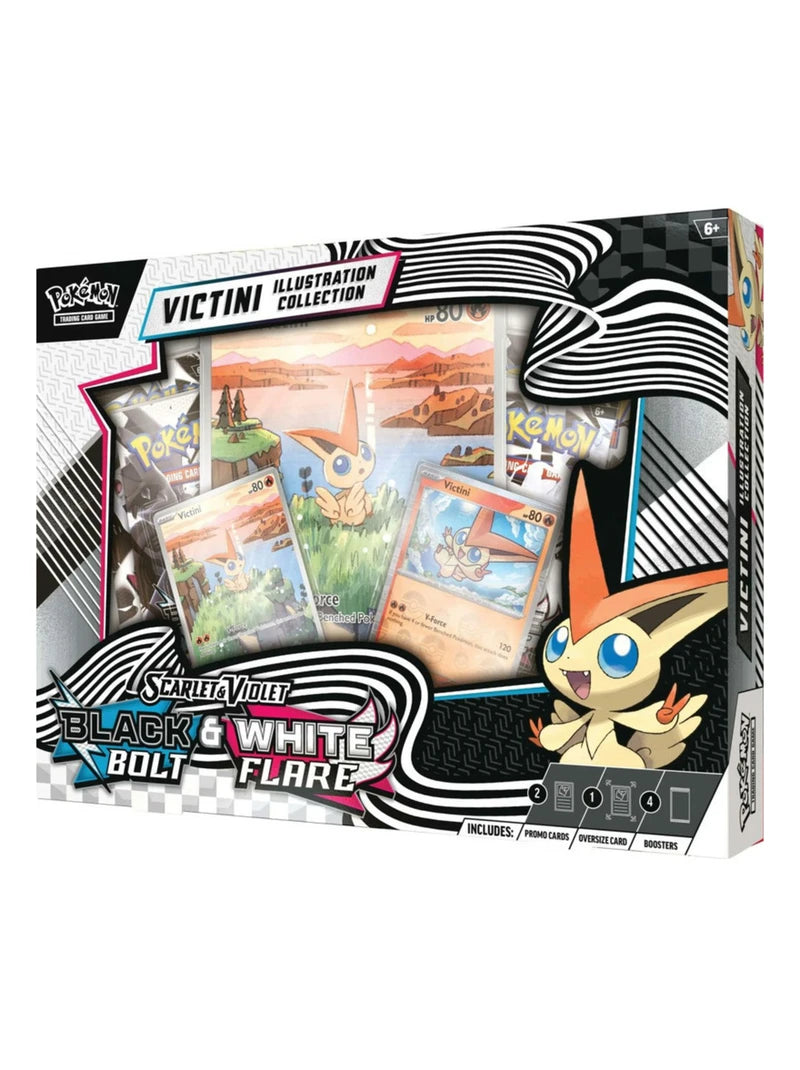 Coffret Collection Illustration Pokémon EV10.5 - Victini - 4 Boosters Foudre Noire et Flamme Blanche - Français