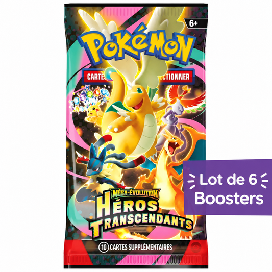 Lot de 6 Boosters Pokémon Héros Transcendants ME2.5 - Français
