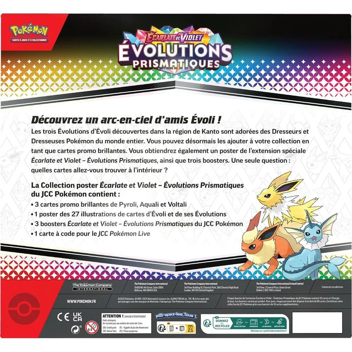 Coffret Collection Poster Pokémon EV8.5 Évolutions Prismatiques - 3 Boosters + 3 Cartes Promo - Français