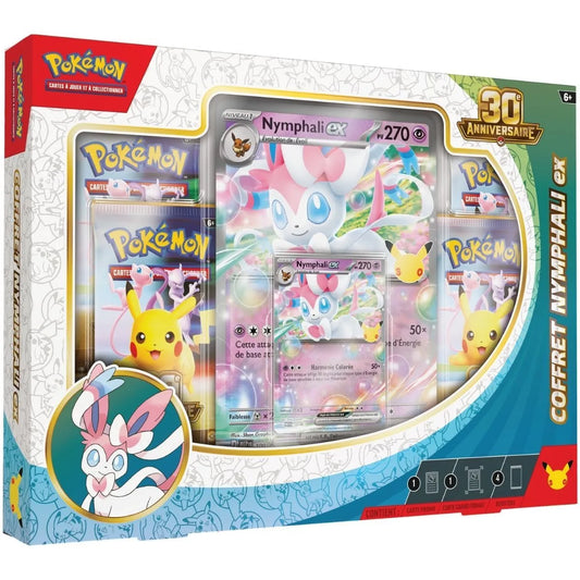Coffret Pokémon 30e Anniversaire ME05.5 - Nymphali-ex - 4 Boosters + Cartes Promo - Français