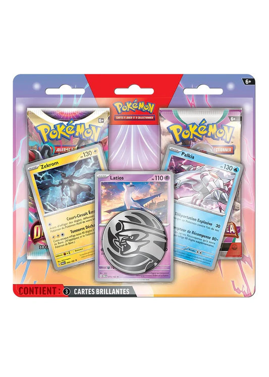 Duopack Pokémon 2 Boosters - Zekrom, Latios et Palkia - 3 Cartes Promo - Français