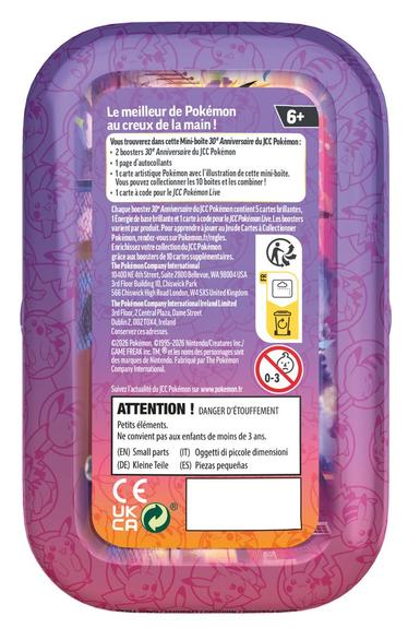 Mini Tin Pokémon 30e Anniversaire ME05.5 - Modèle Aléatoire - 2 Boosters - Français